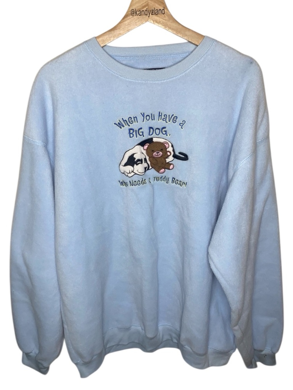BIG DOGS Vintage Blue Fleece Sweatshirt